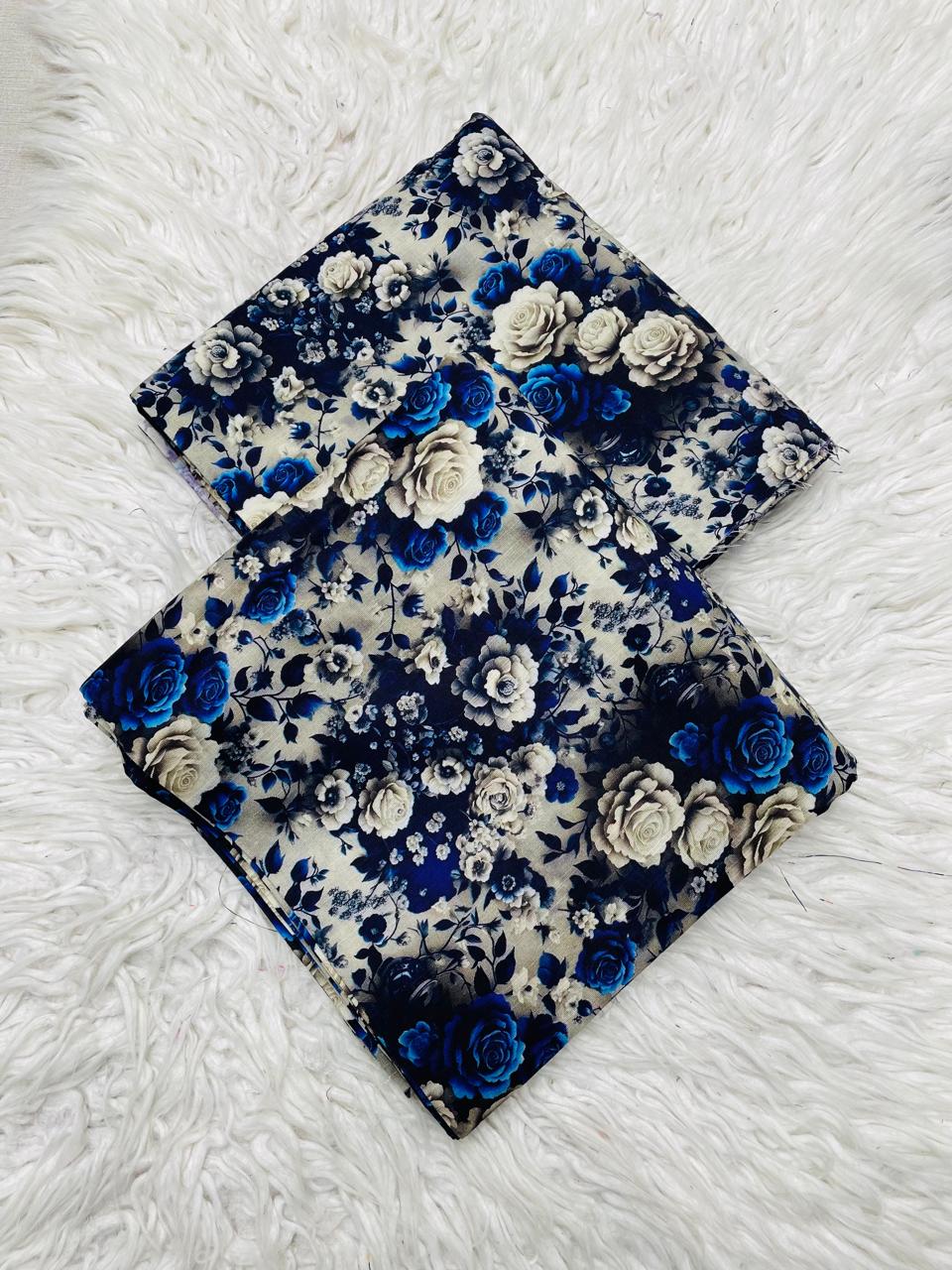 2Pc Viscose Slub Allover - Blue