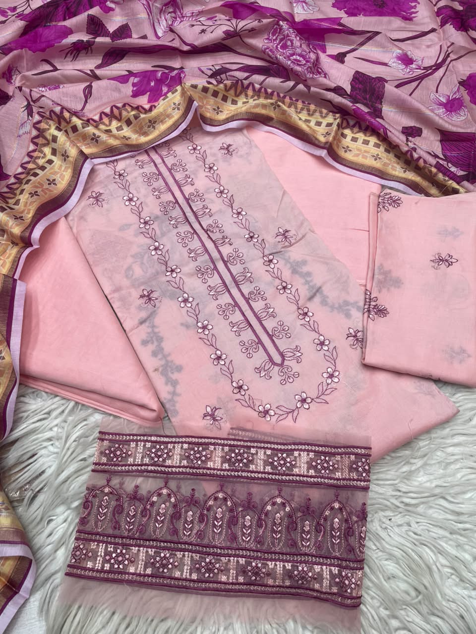 3Piece Embroidered Ricamo Dress