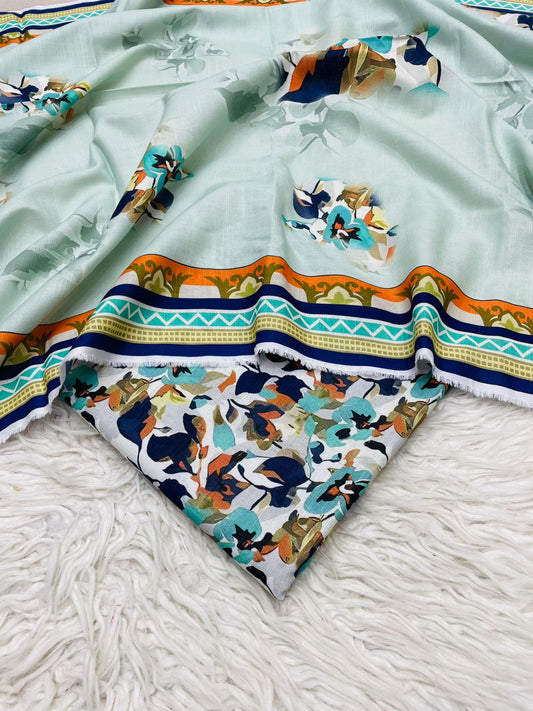 3Pc Slub Khaddar Unstitched Suit - 0098