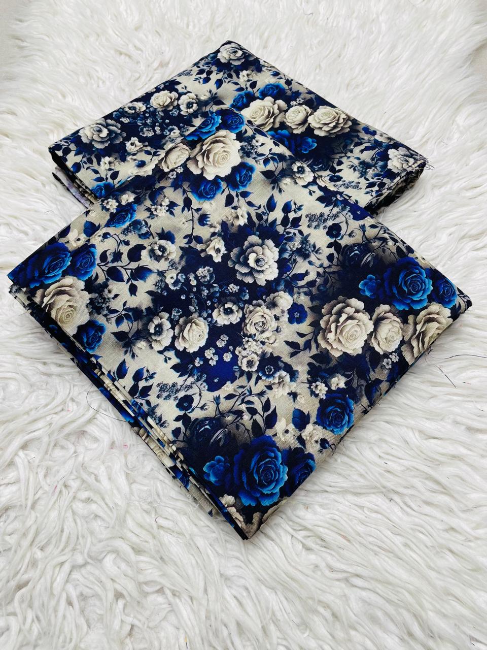 2Pc Viscose Slub Allover - Blue