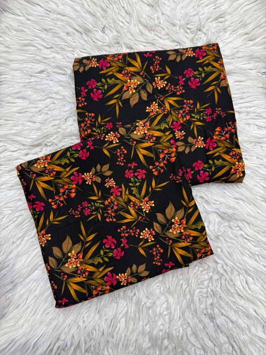 2Pc Bana Doria Linen Unstitched Suit - #42078