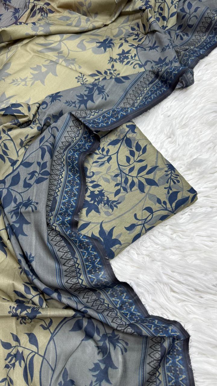 3Pc Civic Lawn Unstitched Suit - #42195