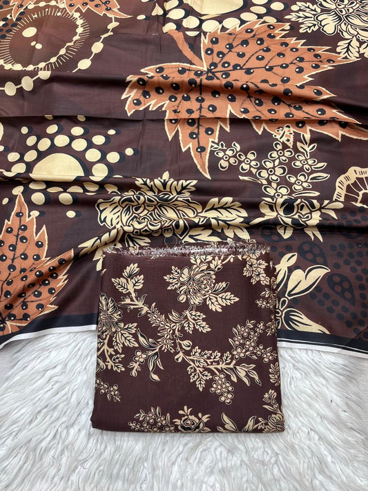 3Pc BanaDoria Linen Allover Suit - 400