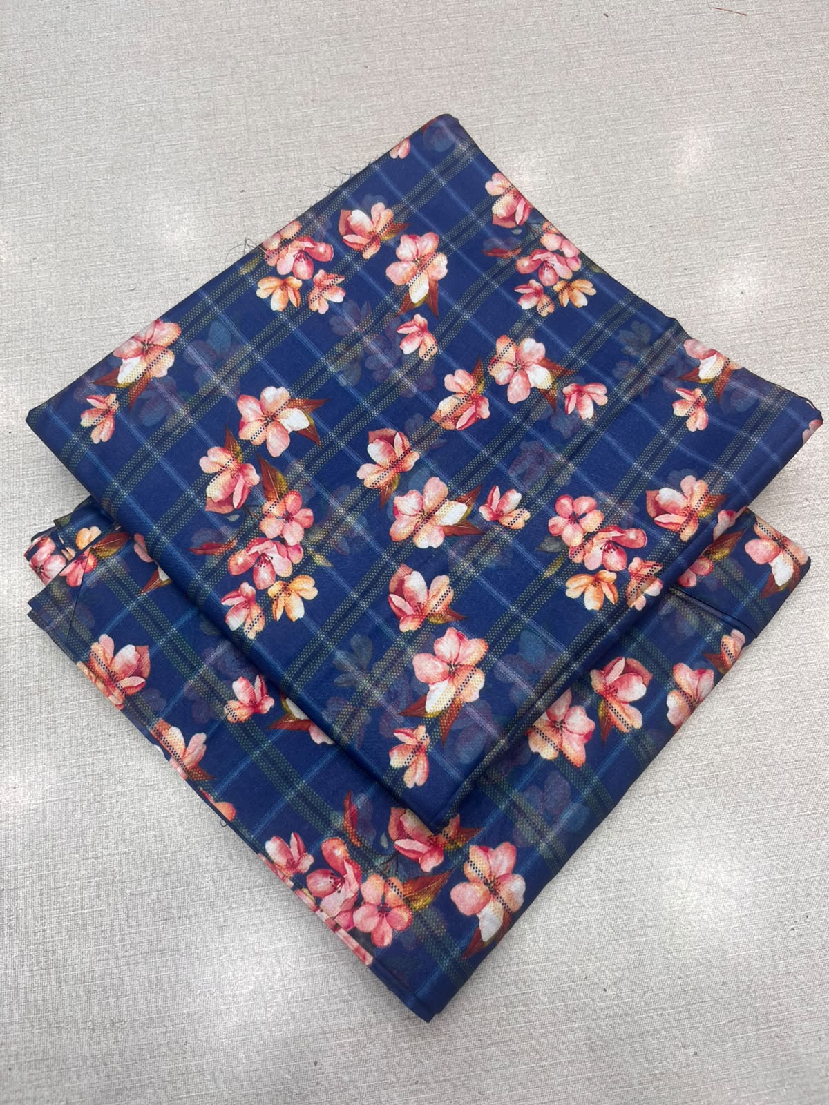 2Pc Zari Linen Same Printed Unstitched Suit 296