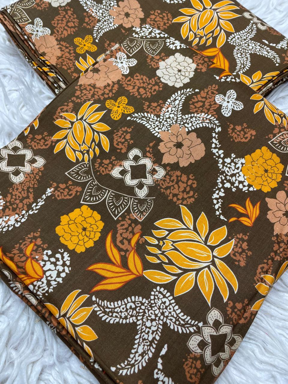 2Pc Linen Allover Unstitched Suit -0099