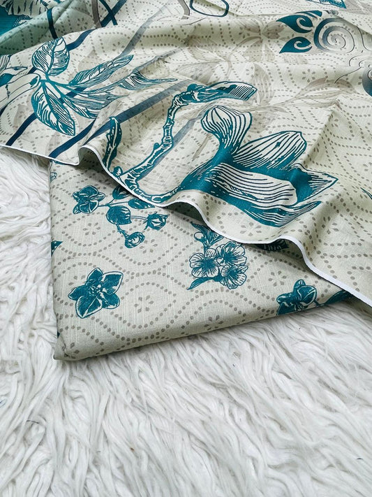 3 PC Slub Khaddar Allover Unstitched Suit Vol-0120