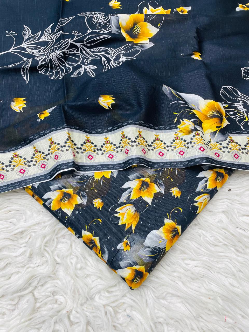 3 PC Slub Khaddar Allover Unstitched Suit Vol-0120