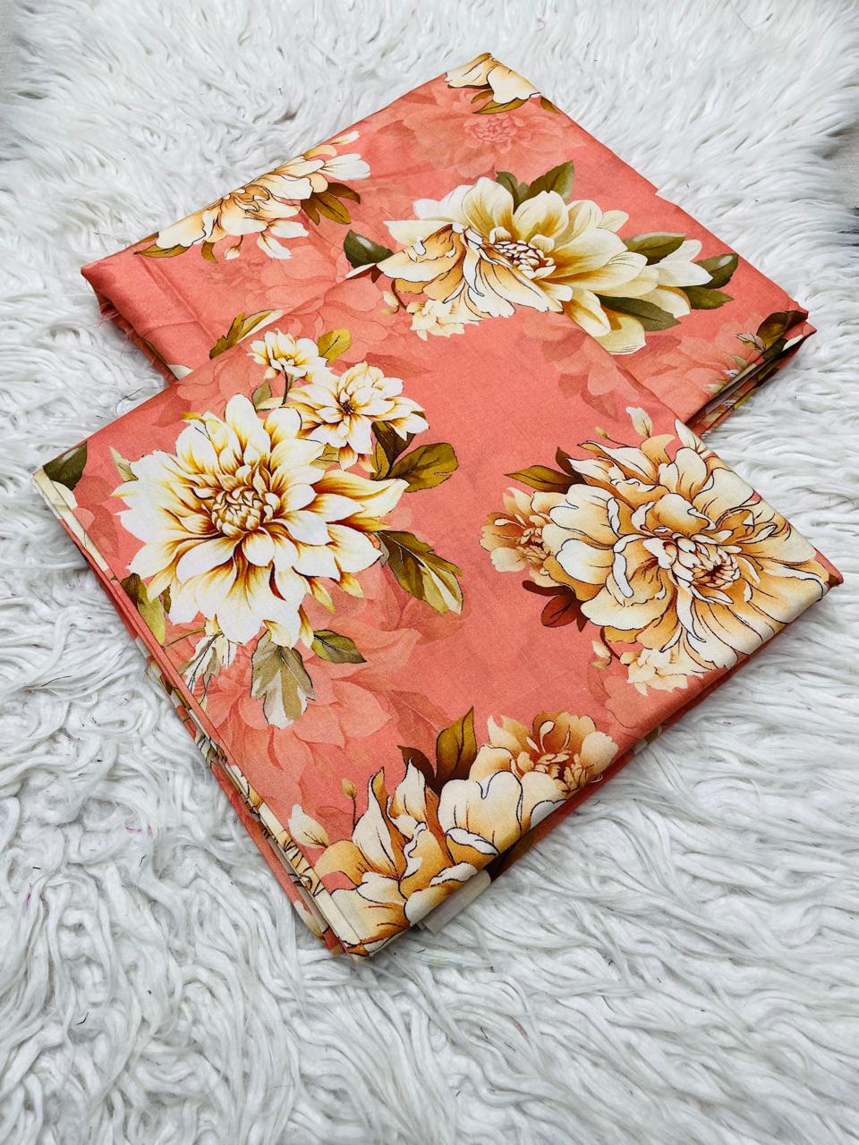 2Pc Linen Allover Unstitched Suit -0099