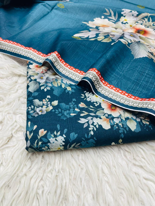 3 PC Slub Khaddar Allover Unstitched Suit Vol-0120