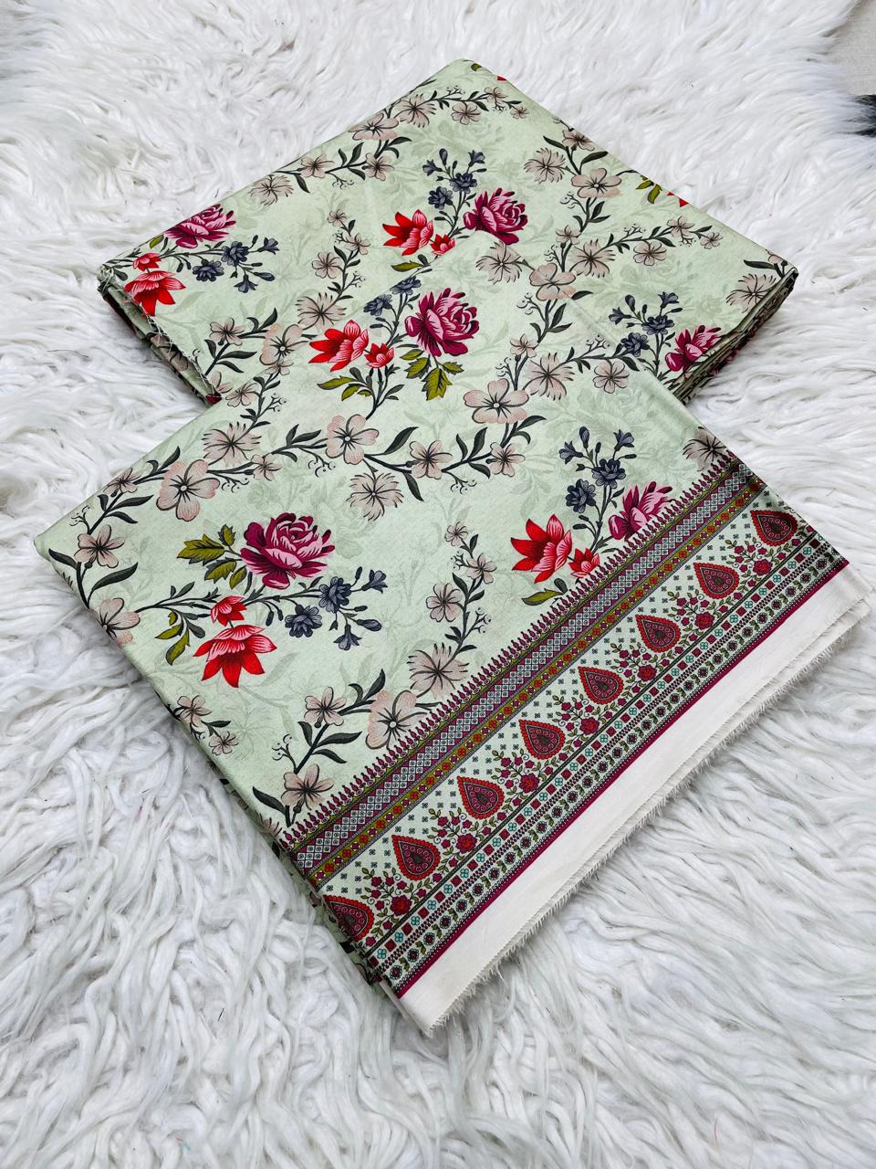 2Pc Linen Allover Unstitched Suit -0099