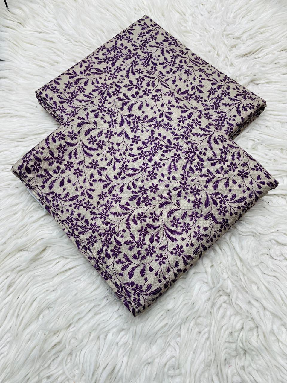 2Pc Slub Khaddar Allover Unstitched Suit Vol-0097