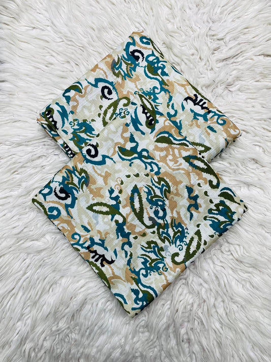 2 PC Slub Khaddar Allover Unstitched Suit Vol-0097