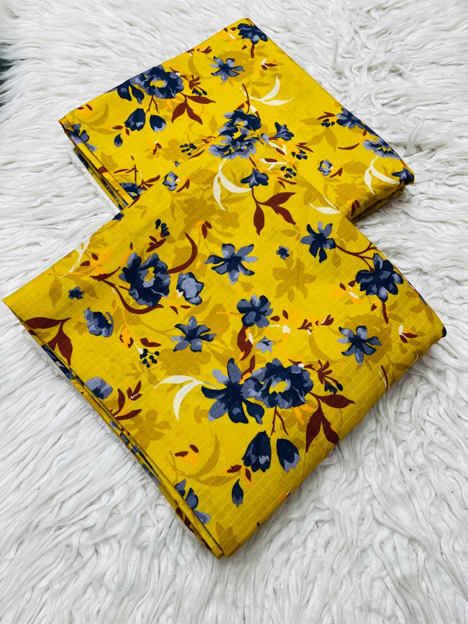 2Pc Bana Doria Linen Unstitched Suit - 03