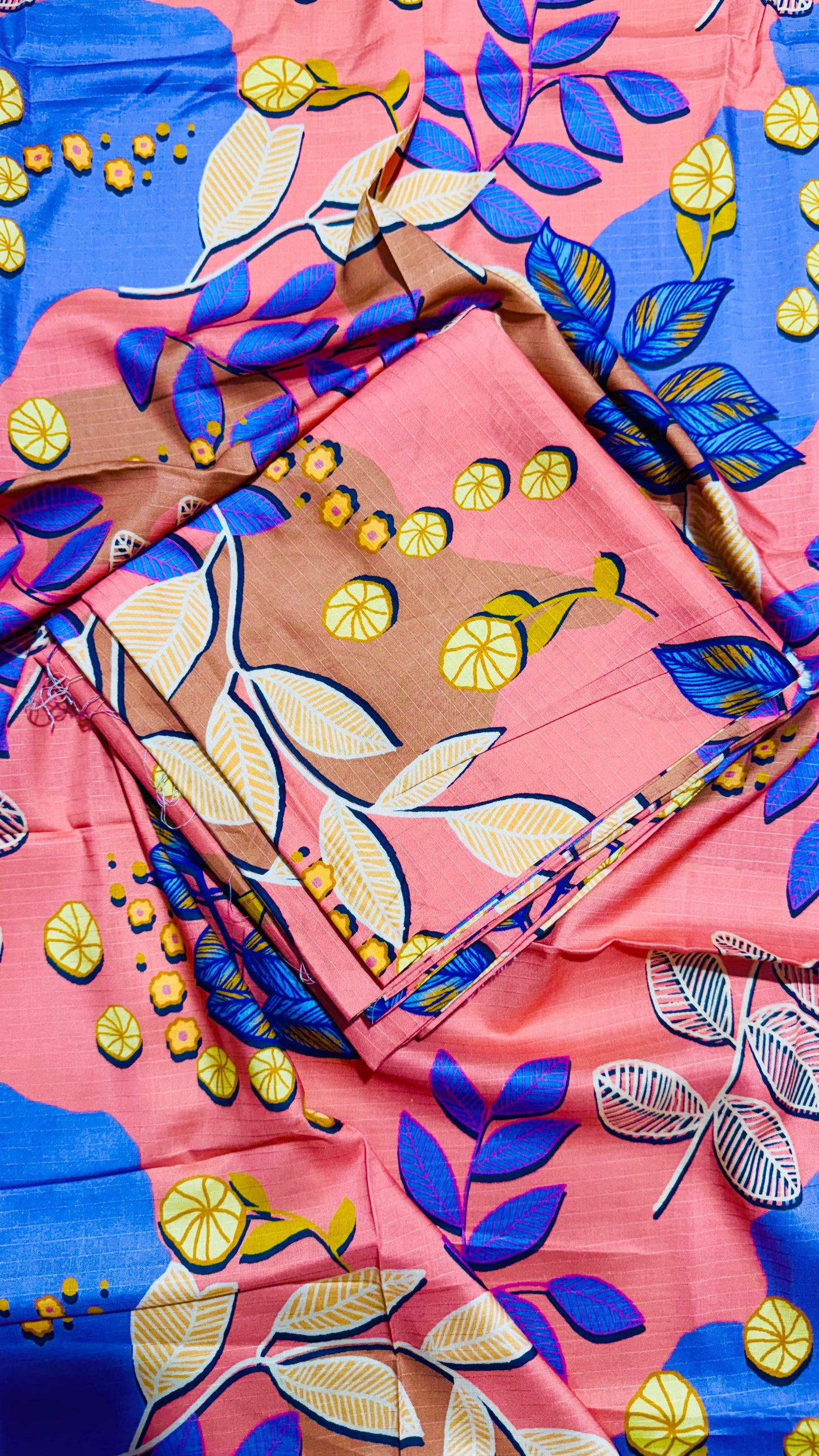 2Pc Bana Doria Allover Linen Unstitched Suit