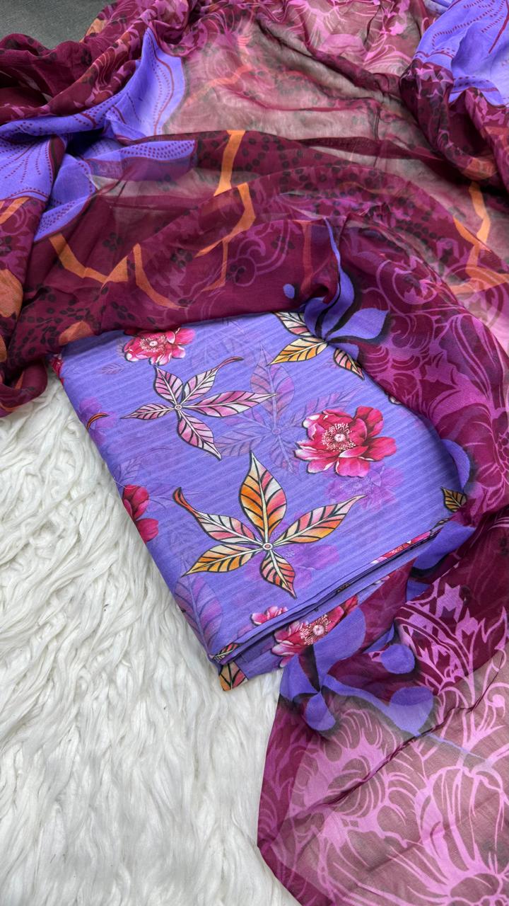 3Pc Nino Lawn with Chiffon Dupatta - #38293