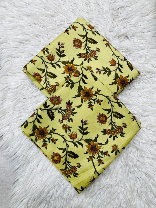 2Pc Bana Doria Linen Unstitched Suit - 407