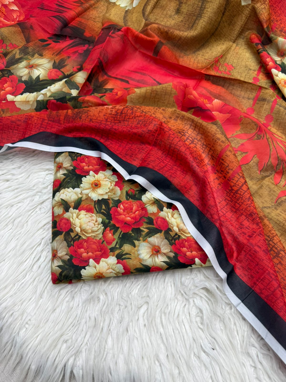 3Pc Civic Lawn Unstitched Suit - #41790