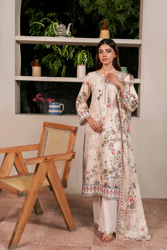 2Pc Firdous Kameez & Trouser Suit - D751