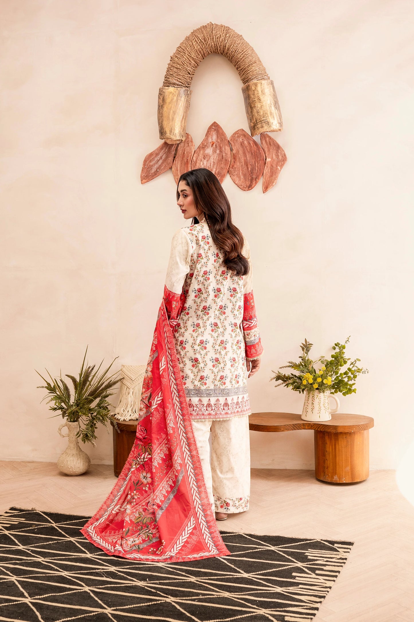 Firdous - Printed - Lawn - 3pc - D129
