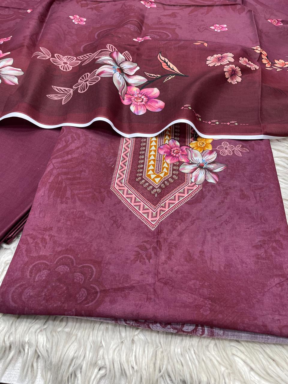 3Pc Shalal E Lawn Printed Suit Vol-10