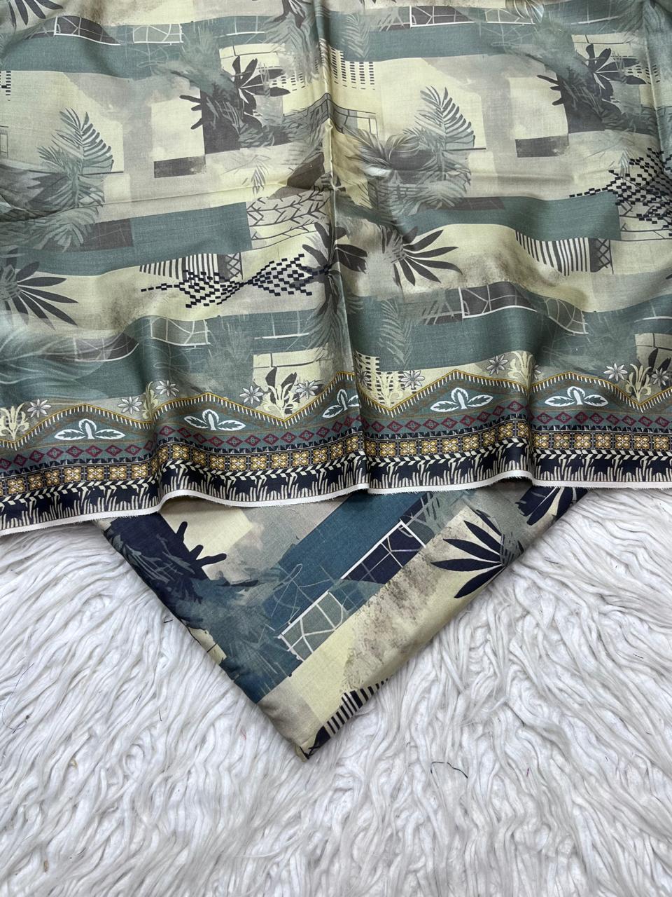 3Pc Crystal Linen Allover Suit Vol-0121