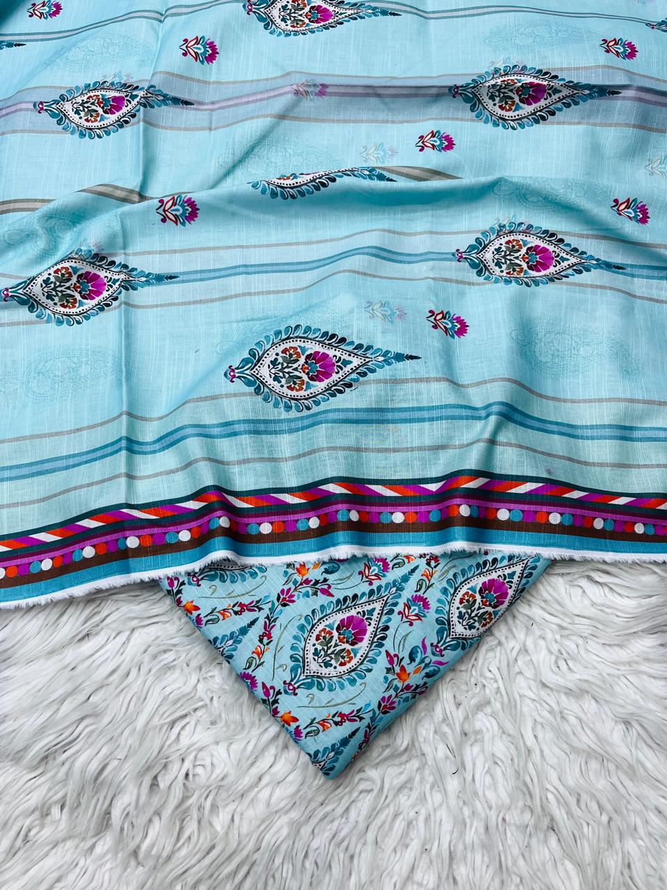 3Pc Slub Khaddar Allover Suit Vol-0117