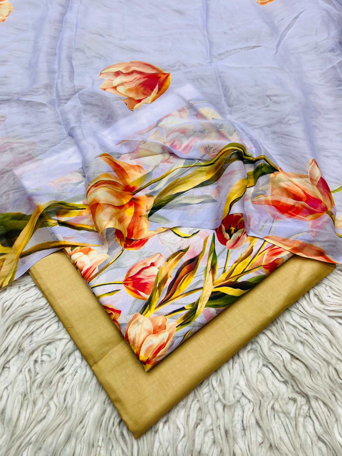 90x88 Lawn 3Pc Printed Suit Vol-0020