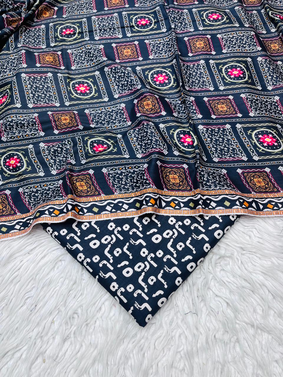 3Pc Crystal Linen Allover Suit Vol-0121