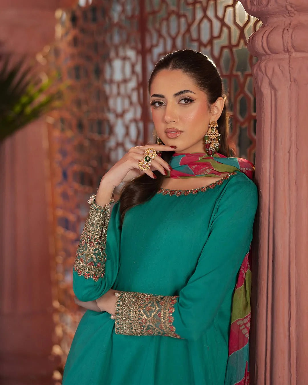 3Piece Embroidered Ricamo Dress