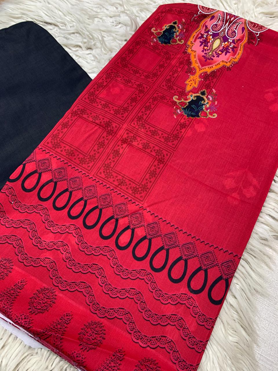 2Pc Printed Lawn Unstitched Suit 1028