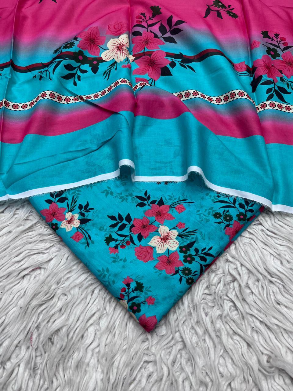 3Pc Lawn Allover Digital Printed Unstitched Suit Vol-0050