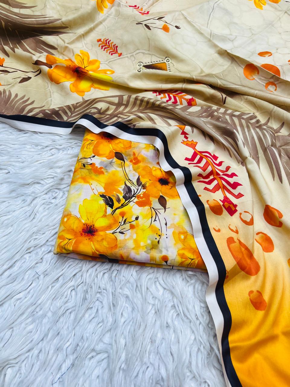 3Pc BanaDoria Linen Allover Suit - 401
