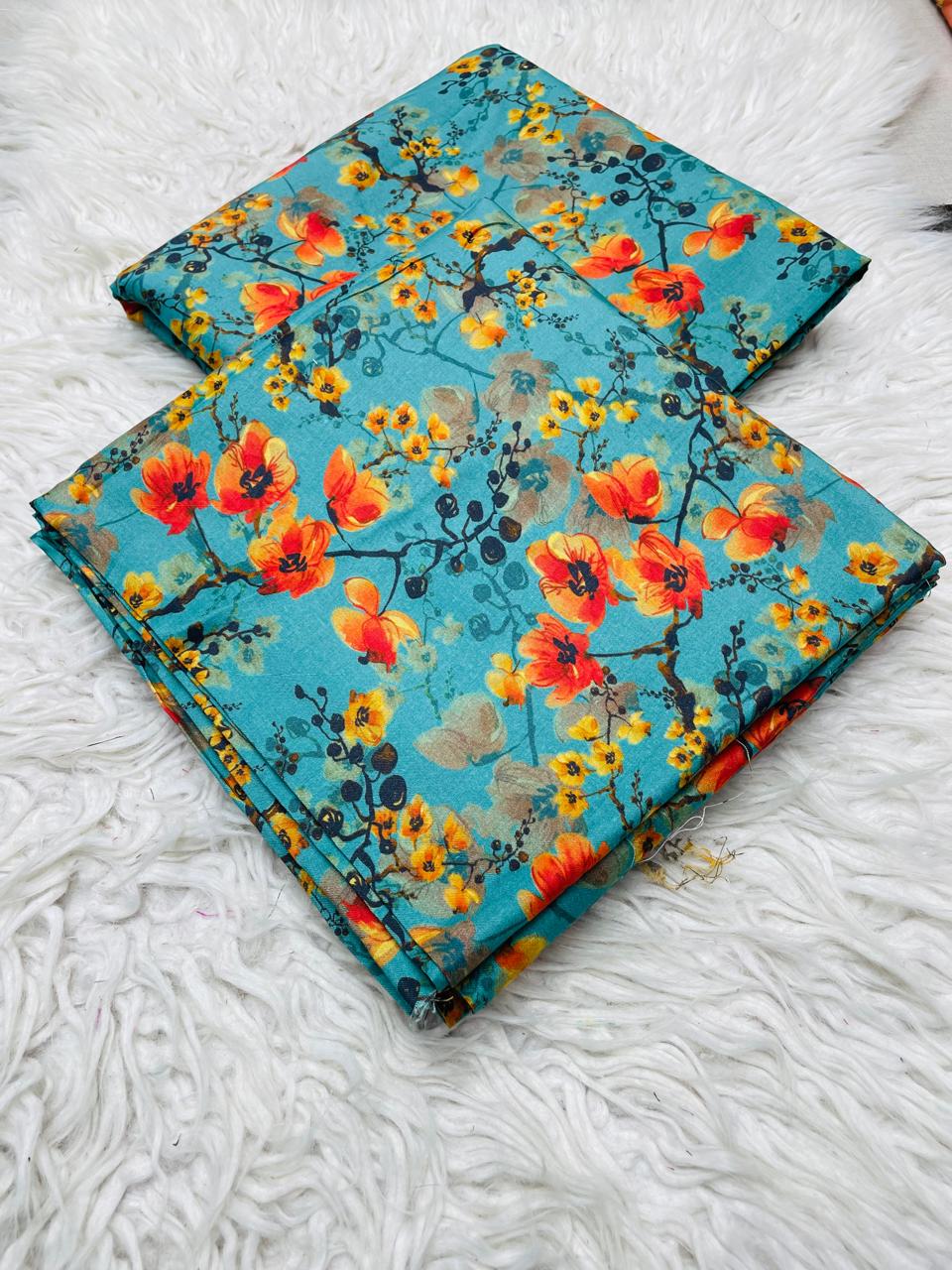 2Pc Linen Allover Unstitched Suit -0077