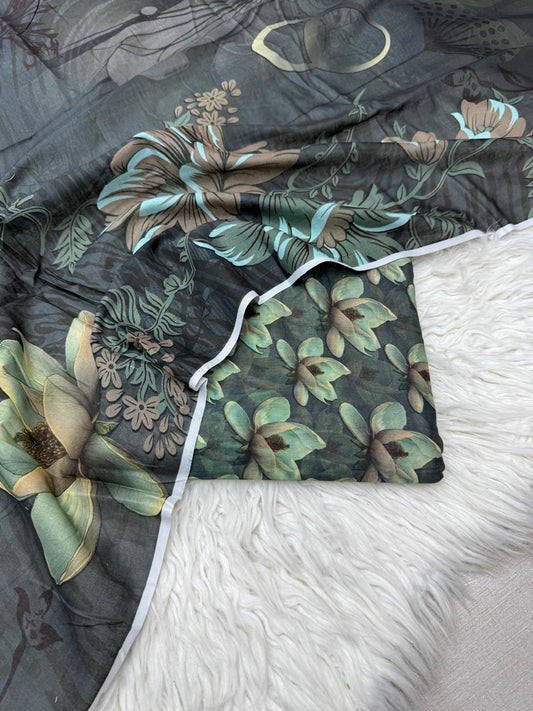 3Pc Civic Lawn Unstitched Suit - #41796