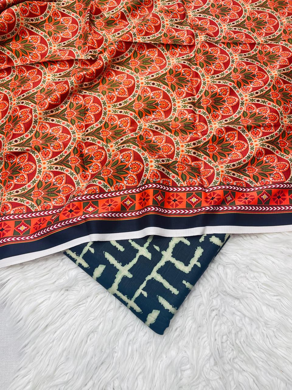 3 PC Slub Khaddar Allover Unstitched Suit Vol-6171