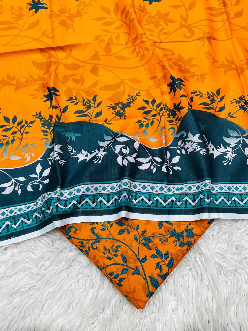 3 PC Slub Khaddar Allover Suit Vol-0110