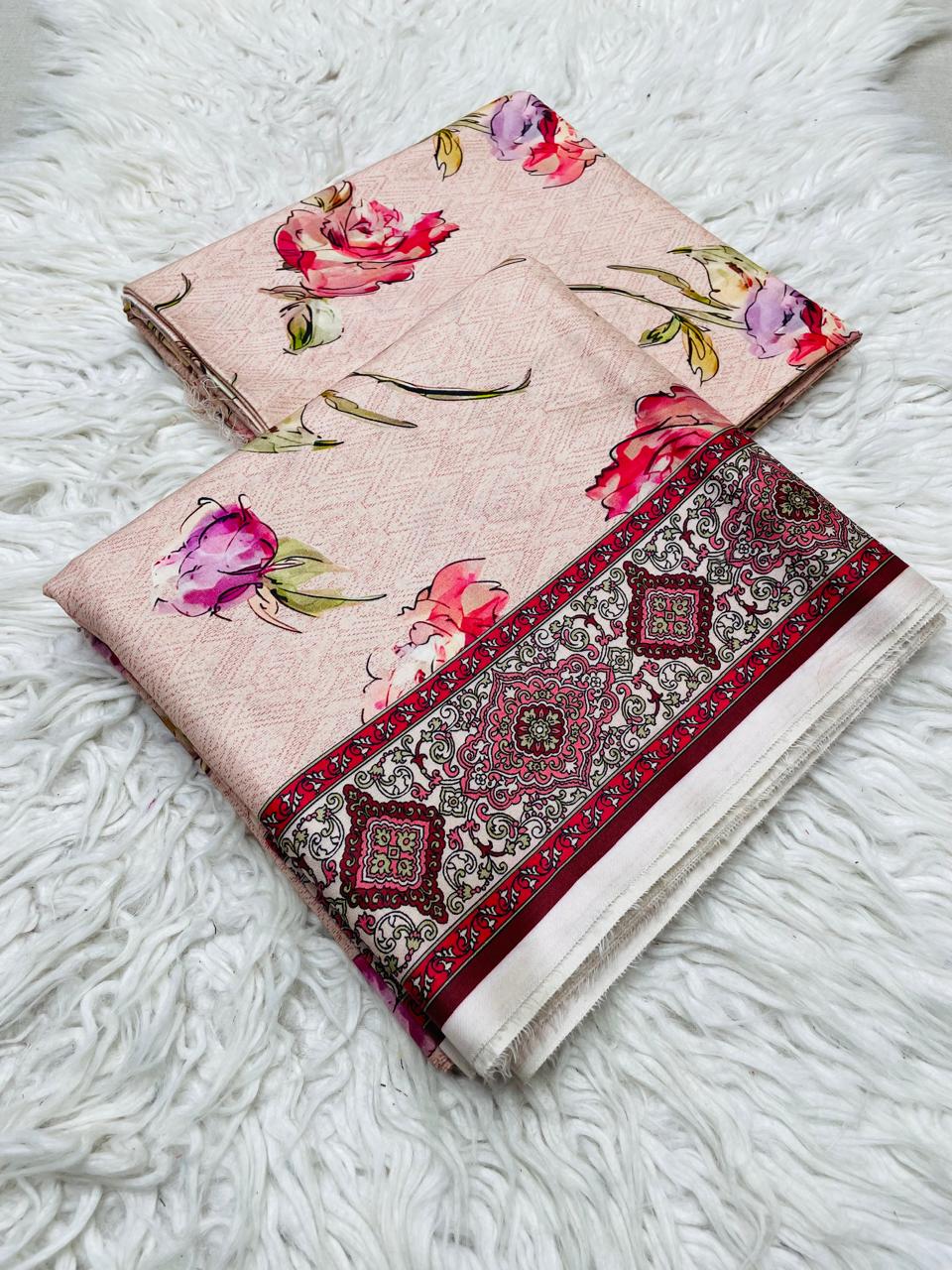 2Pc Linen Allover Unstitched Suit -0099
