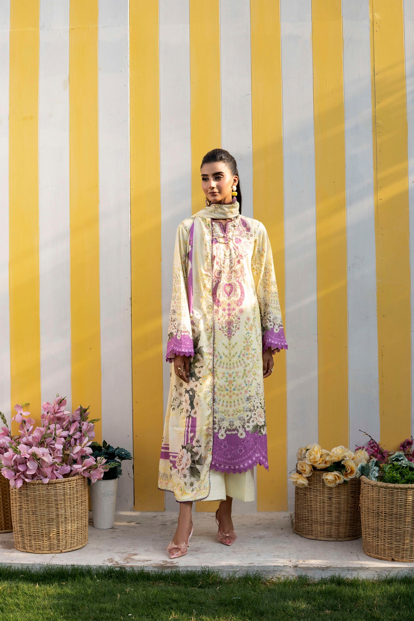 Firdous - Printed - Lawn - 3pc - D915