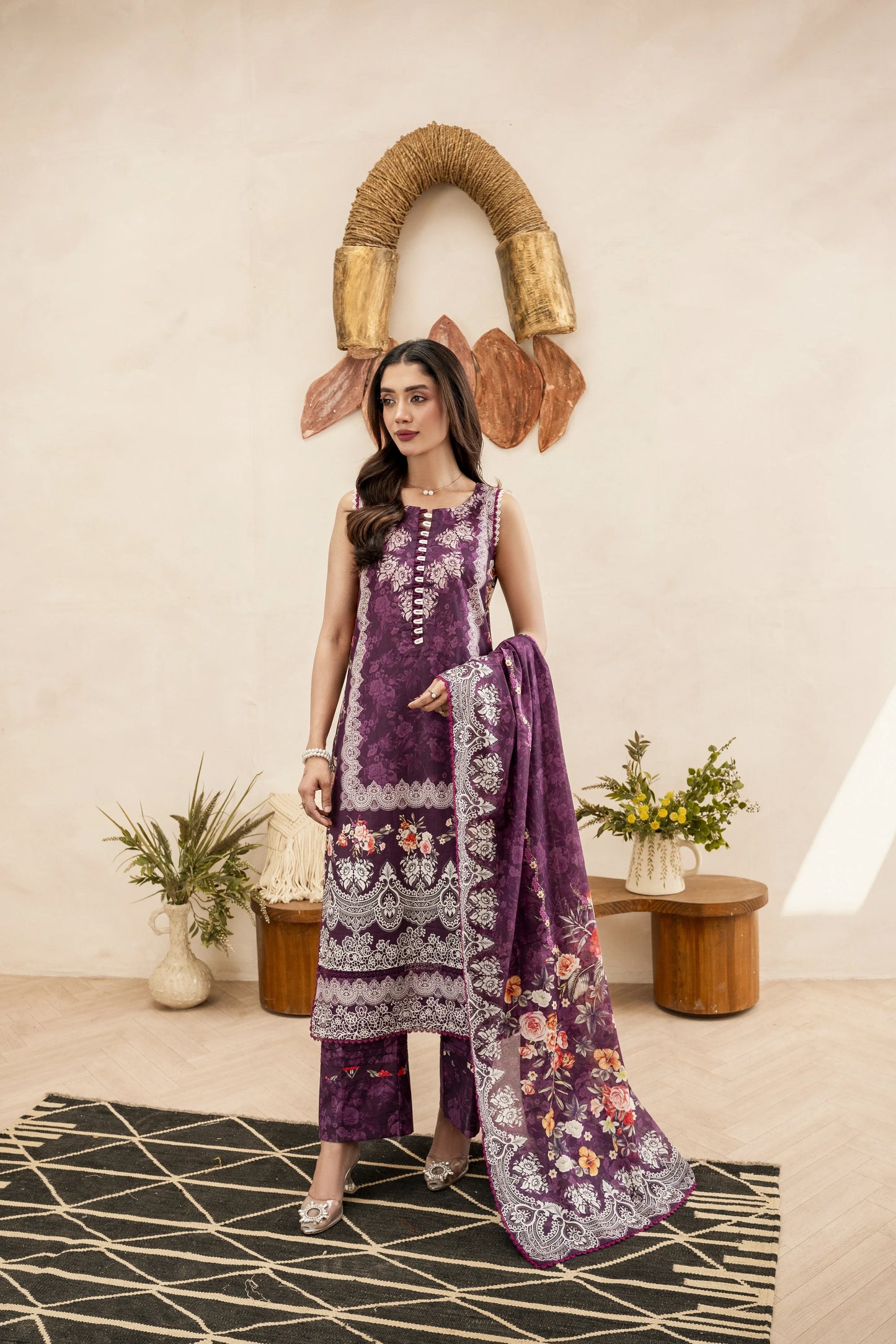 2Pc Firdous Lawn Unstitched - D #124
