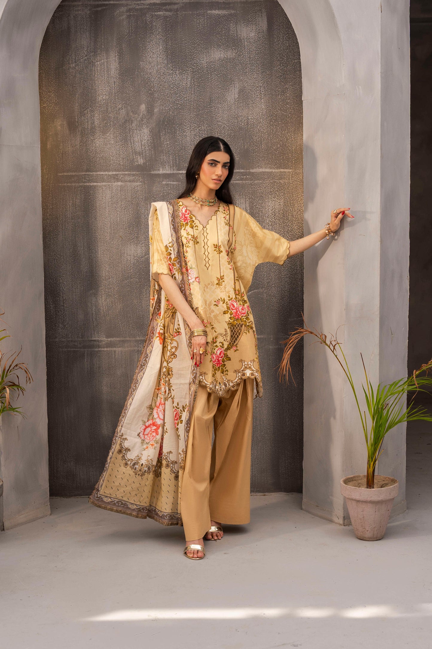 Firdous 2Pc Printed Lawn Unstitched Suit 1054