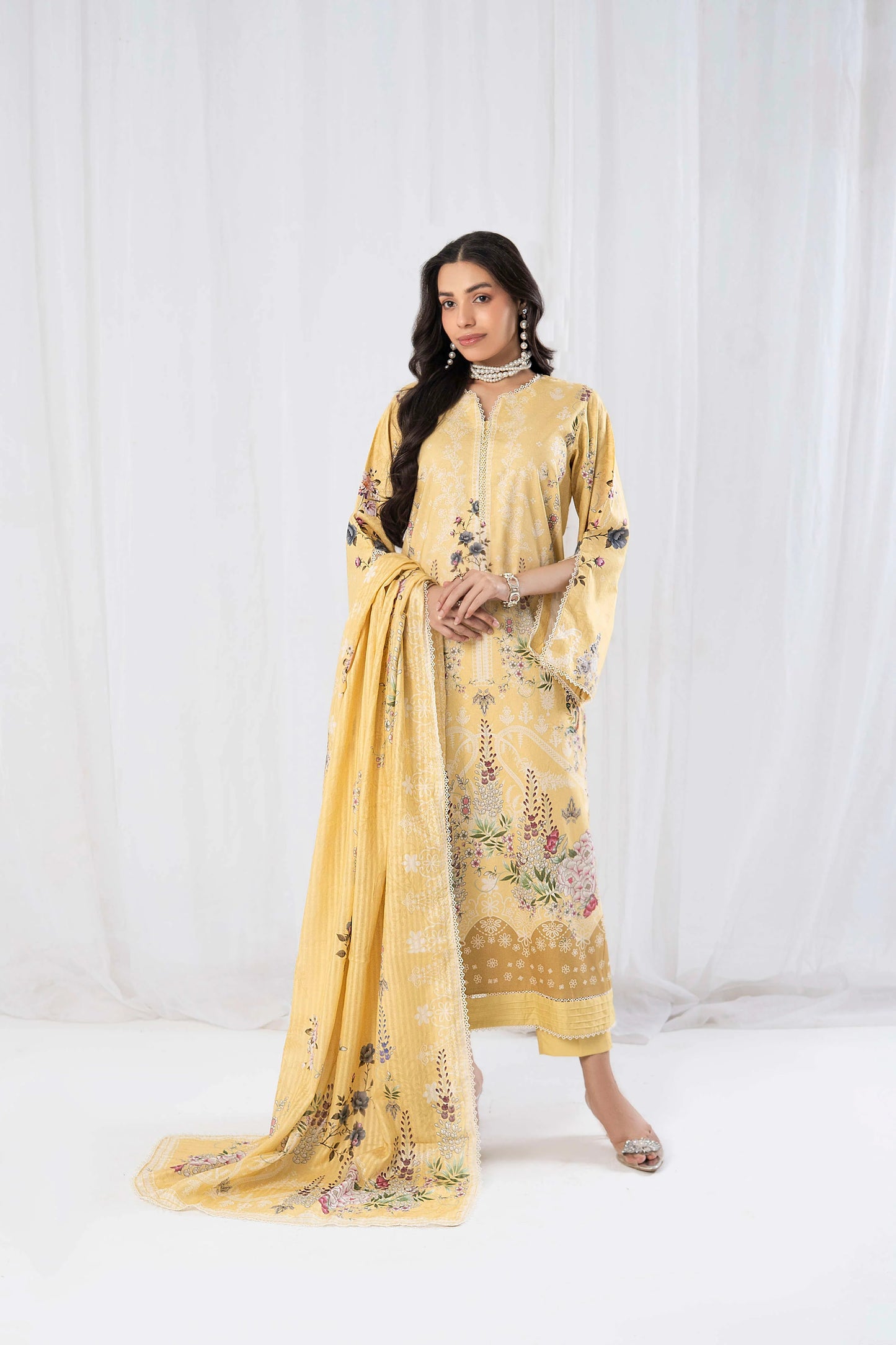 3 PC Firdous Cambric Printed Unstitched Suit vol-0095