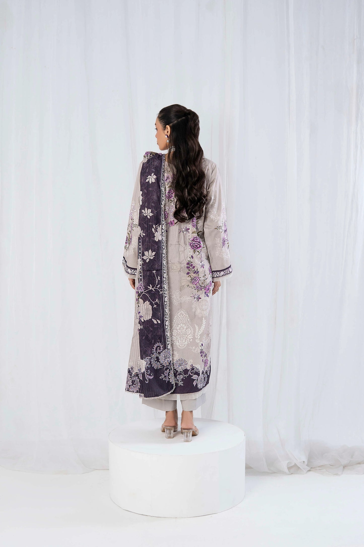 3 PC Firdous Cambric Printed Unstitched Suit D-962