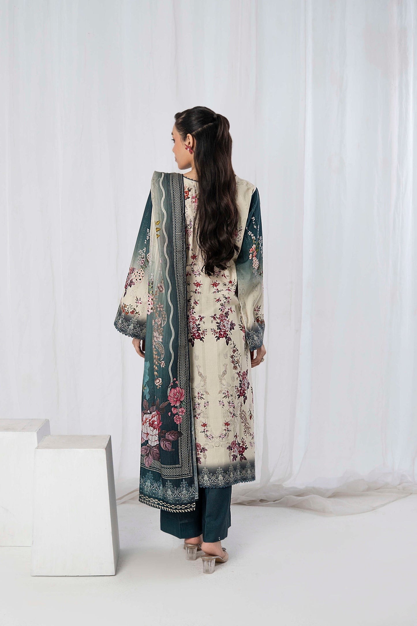 3PC Firdous Cambric Printed Unstitched Suit Vol-0095