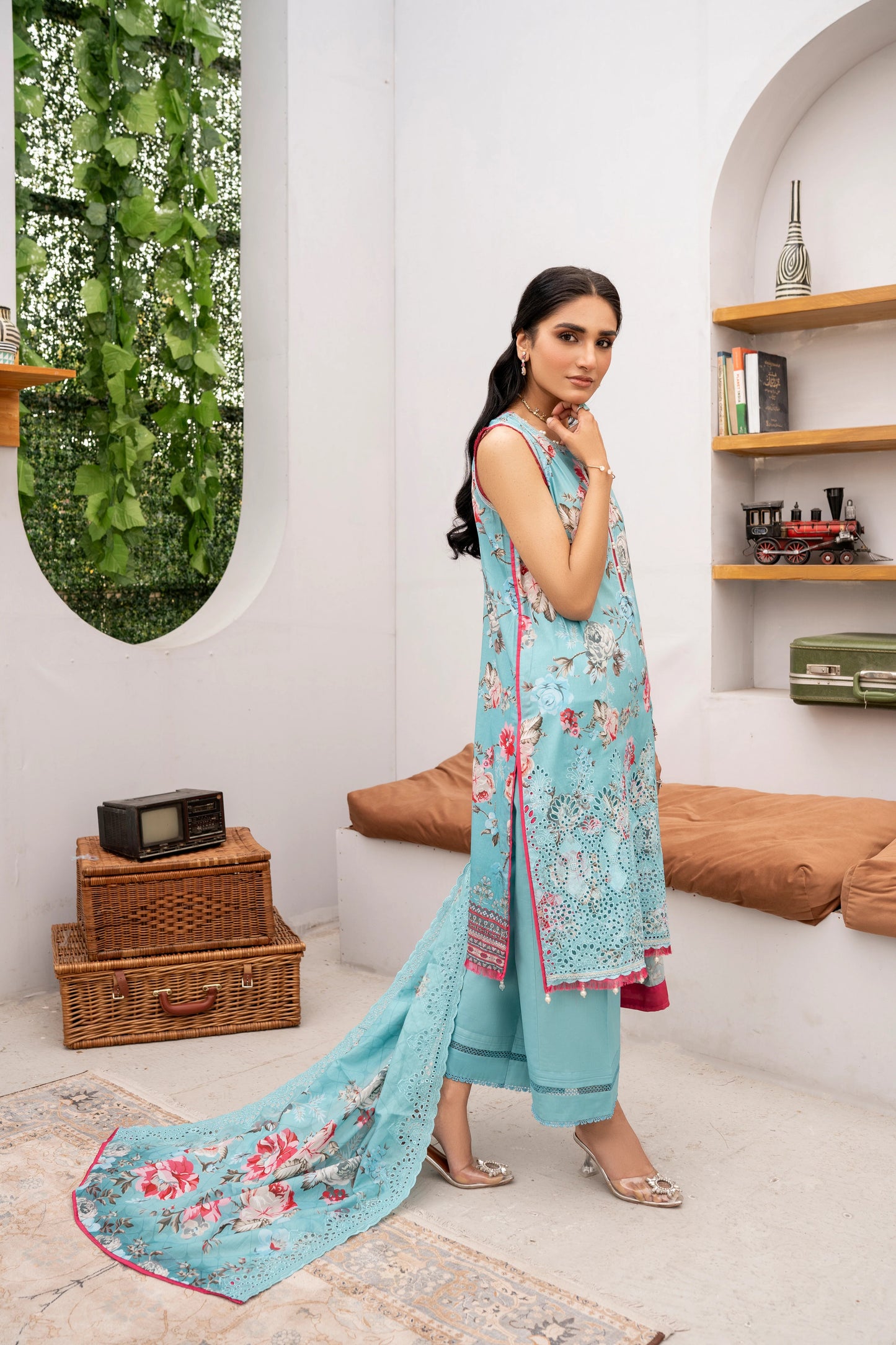 Firdous - Embroidered - Printed - Lawn - 3pc - D774