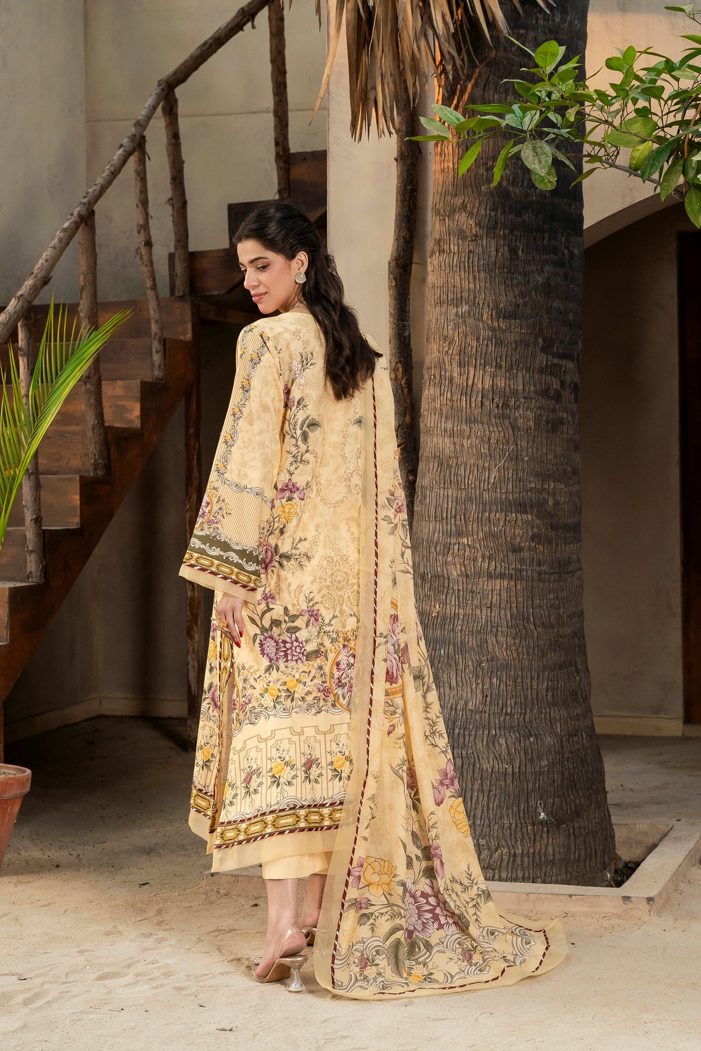 2Pc Linen Kameez & Dupatta Suit - 0081