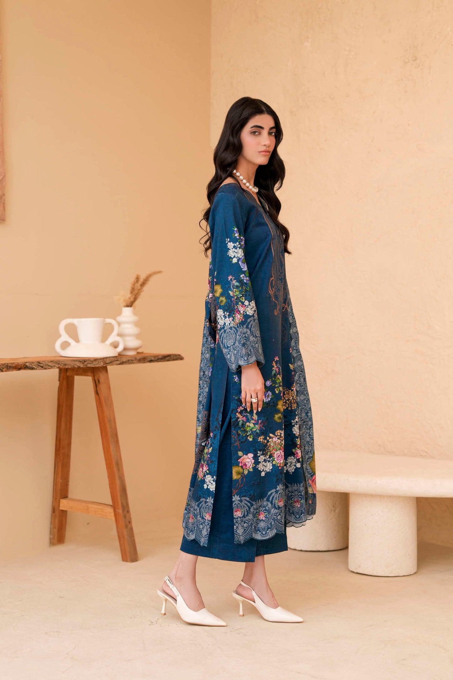 3Pc Firdous Silk Lumen Digital Printed Unstitched Suit Vol-0130