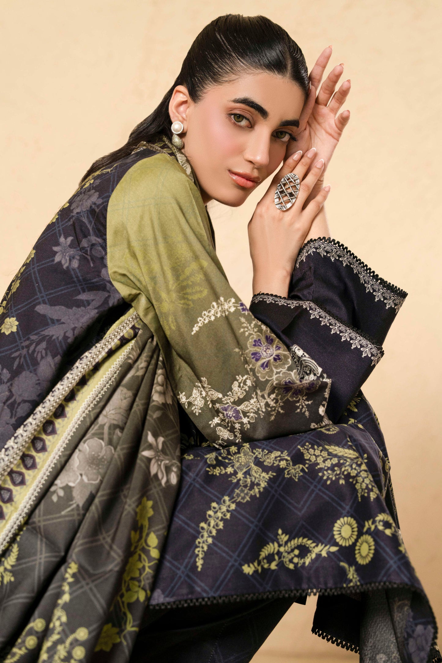 3Pc Firdous Silk Lumen Digital Printed Unstitched Suit Vol-0130