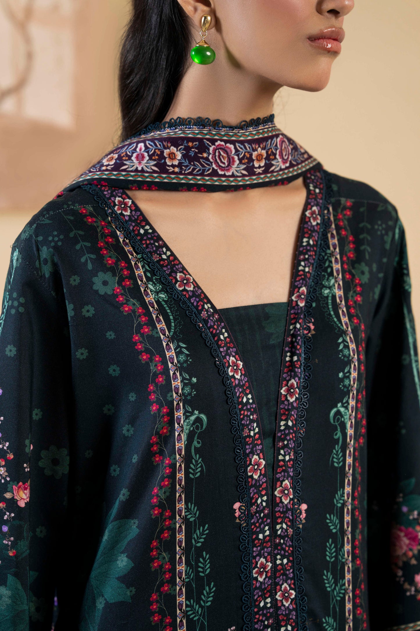 3Pc Firdous Silk Lumen Digital Printed Unstitched Suit Vol-0130