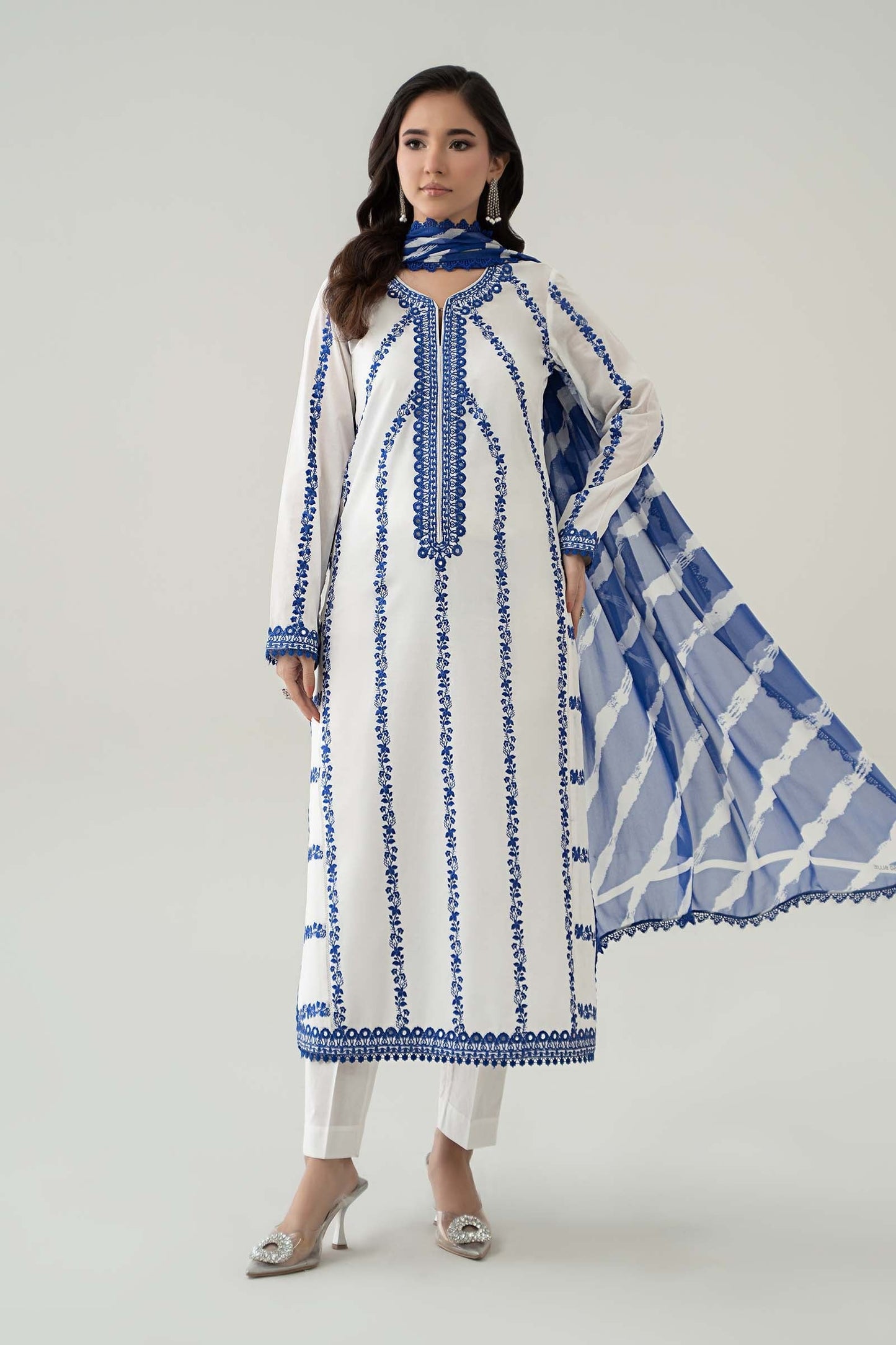 3Piece Embroidered Ricamo Dress