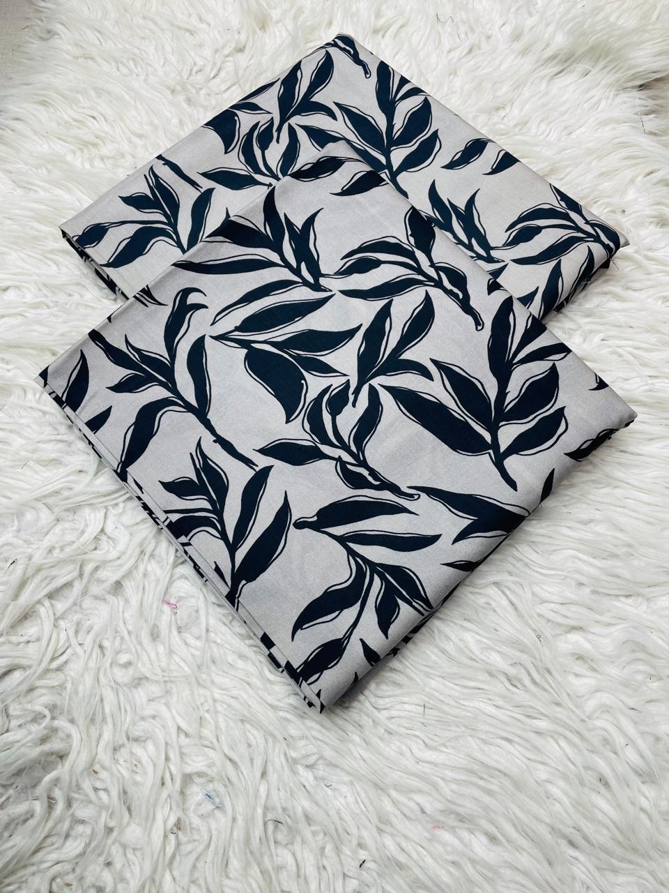 2 PC Linen Allover Unstitched Suit Vol-6140